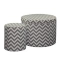 Convenience Concepts 17.35 Chevron Storage Ottoman Plus 1 Extra Seating, Grey HI2478336